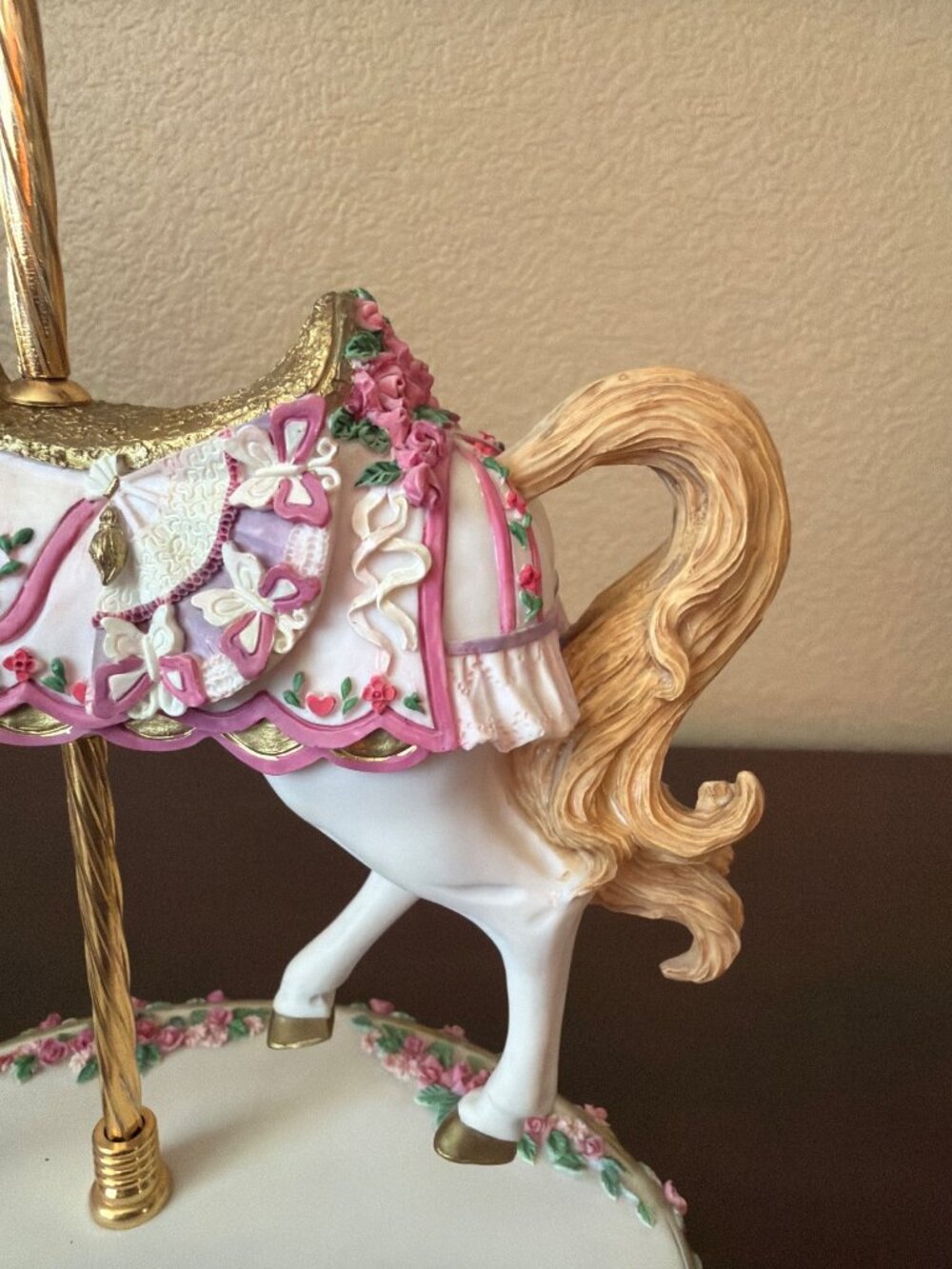 1996 San Francisco Music Box Carousel Horse Roses Butterflies All I Ask of You - Picture 9 of 15